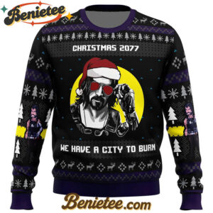 Christmas Cyberpunk 2077 Ugly Christmas Sweater