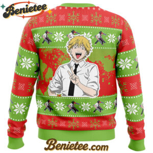 Christmas Denji Chainsaw Man Ugly Christmas Sweater