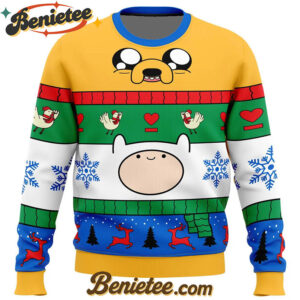 Christmas Finn and Jake Adventure Time Ugly Christmas Sweater
