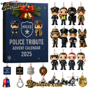 Christmas Gift - Police Tribute Advent Calendar 2025, Christmas Countdown Advent Calendar Gift Box with 24 Acrylic Ornaments