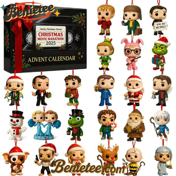 Christmas Movie Advent Calendar 2025, Christmas Countdown Advent Calendar Gift Box with 24 Acrylic Ornaments