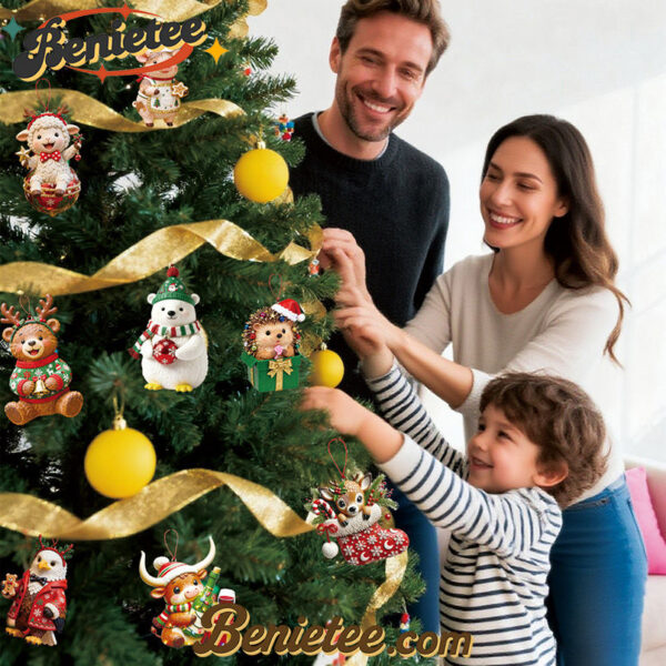 Christmas Pet Pendant Advent Caleandar 2025, Christmas Countdown Advent Calendar Gift Box with 24 Acrylic Ornaments