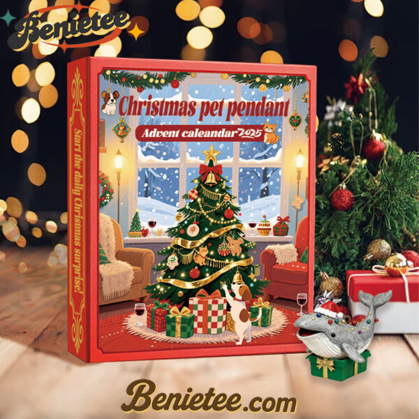 Christmas Pet Pendant Advent Caleandar 2025, Christmas Countdown Advent Calendar Gift Box with 24 Acrylic Ornaments