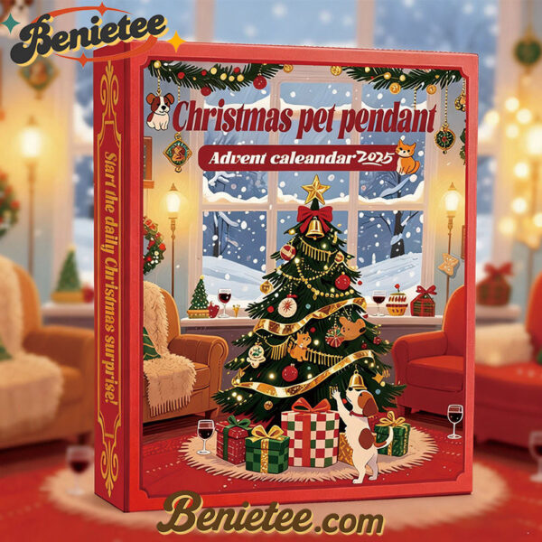 Christmas Pet Pendant Advent Caleandar 2025, Christmas Countdown Advent Calendar Gift Box with 24 Acrylic Ornaments