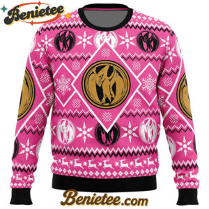 Christmas Pink Ranger Power Rangers Ugly Christmas Sweater