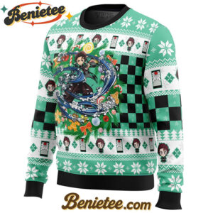 Christmas Tanjiro Kamado Demon Slayer Ugly Christmas Sweater