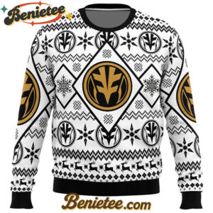 Christmas White Ranger Power Rangers Ugly Christmas Sweater