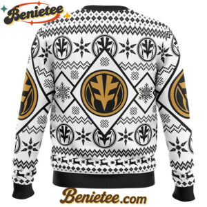 Christmas White Ranger Power Rangers Ugly Christmas Sweater