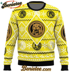 Christmas Yellow Ranger Power Rangers Ugly Christmas Sweater