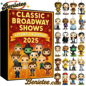 Classic Broadway Shows Advent Calendar 2025, Christmas Countdown Advent Calendar Gift Box with 24 Acrylic Ornaments