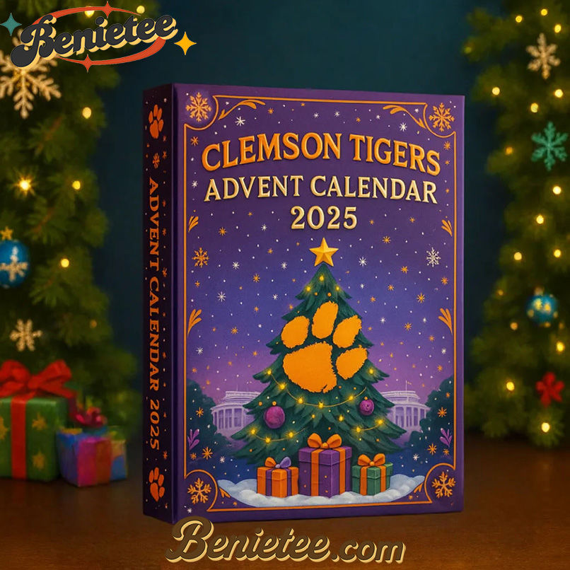 Clemson Tigers Advent Calendar, Christmas Countdown Advent Calendar Gift Box with 24 Acrylic Ornaments