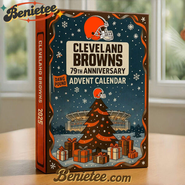 Cleveland Browns 79th Anniversary Advent Calendar 2025 Christmas Gift, Christmas Idea, Christmas Countdown Advent Calendar Gift Box with 24 Acrylic Ornaments