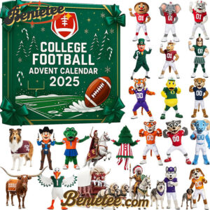 College Football Mascot Advent Calendar 2025, Christmas Countdown Advent Calendar Gift Box with 24 Acrylic Ornaments
