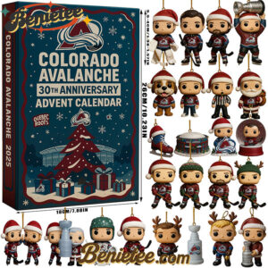 Colorado Avalanche Advent Calendar, Christmas Countdown Advent Calendar Gift Box with 24 Acrylic Ornaments