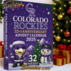 Colorado Rockies 32nd Anniversary Advent Calendar 2025, Christmas Countdown Advent Calendar Gift Box with 24 Acrylic Ornaments