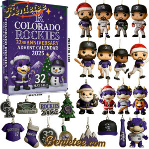 Colorado Rockies Advent Calendar 2025 32TH ANNIVERSARY Christmas Gift, Christmas Idea, Christmas Countdown Advent Calendar Gift Box with 24 Acrylic Ornaments