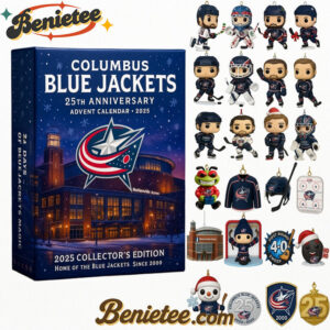 Columbus Blue Jackets 25th Anniversary Advent Calendar 2025, Christmas Countdown Advent Calendar Gift Box with 24 Acrylic Ornaments