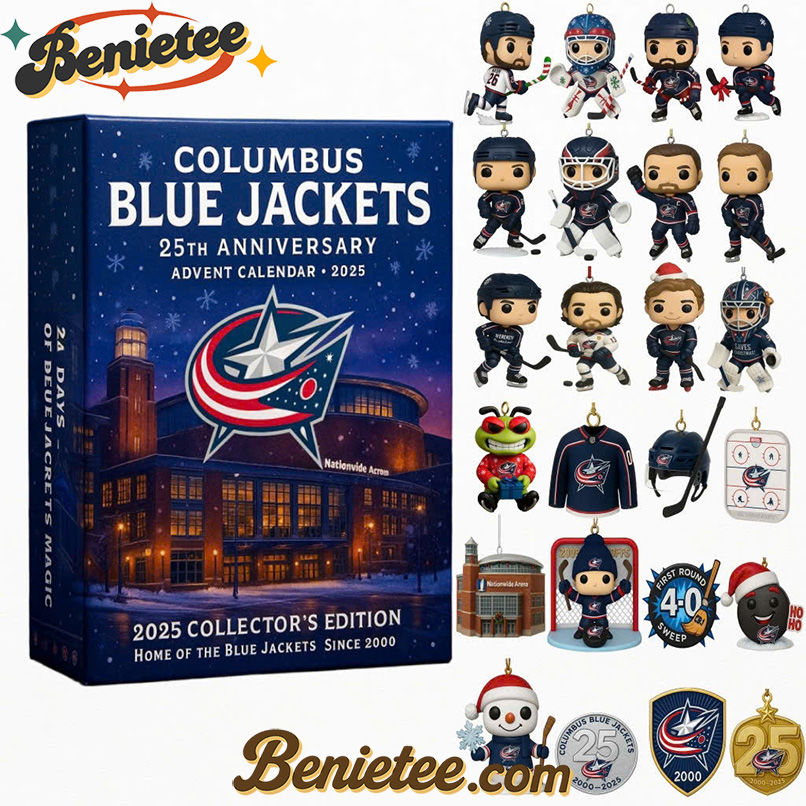 Columbus Blue Jackets Advent Calendar 2025, Christmas Countdown Advent Calendar Gift Box with 24 Acrylic Ornaments