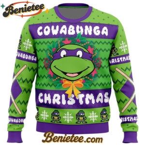 Cowabunga Donatello Christmas Teenage Mutant Ninja Turtles Ugly Christmas Sweater