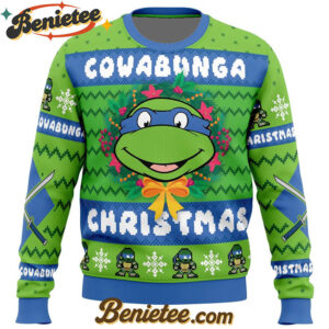 Cowabunga Leonardo Christmas Teenage Mutant Ninja Turtles Ugly Christmas Sweater