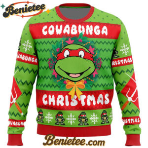 Cowabunga Raphael Christmas Teenage Mutant Ninja Turtles Ugly Christmas Sweater