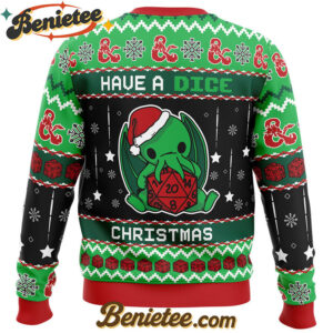 Cthulhu Have A Dice Dungeons & Dragons Ugly Christmas Sweater
