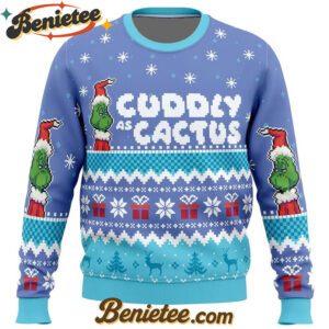 Cuddly as a Cactus Grinch Ugly Christmas Sweater