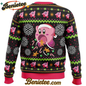 Cute Pink Hungry Kirby's Dream Land Ugly Christmas Sweater