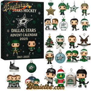 Dallas Stars Anniversary Advent Calendar, Christmas Countdown Advent Calendar Gift Box with 24 Acrylic Ornaments