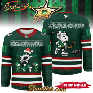 Dallas Stars - Premium NHL Peanuts Snoopy Hockey Jersey