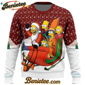 Dashing Through the Snow The Simpsons Ugly Christmas Sweater