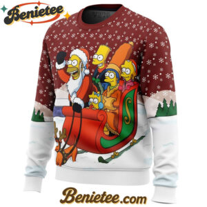 Dashing Through the Snow The Simpsons Ugly Christmas Sweater