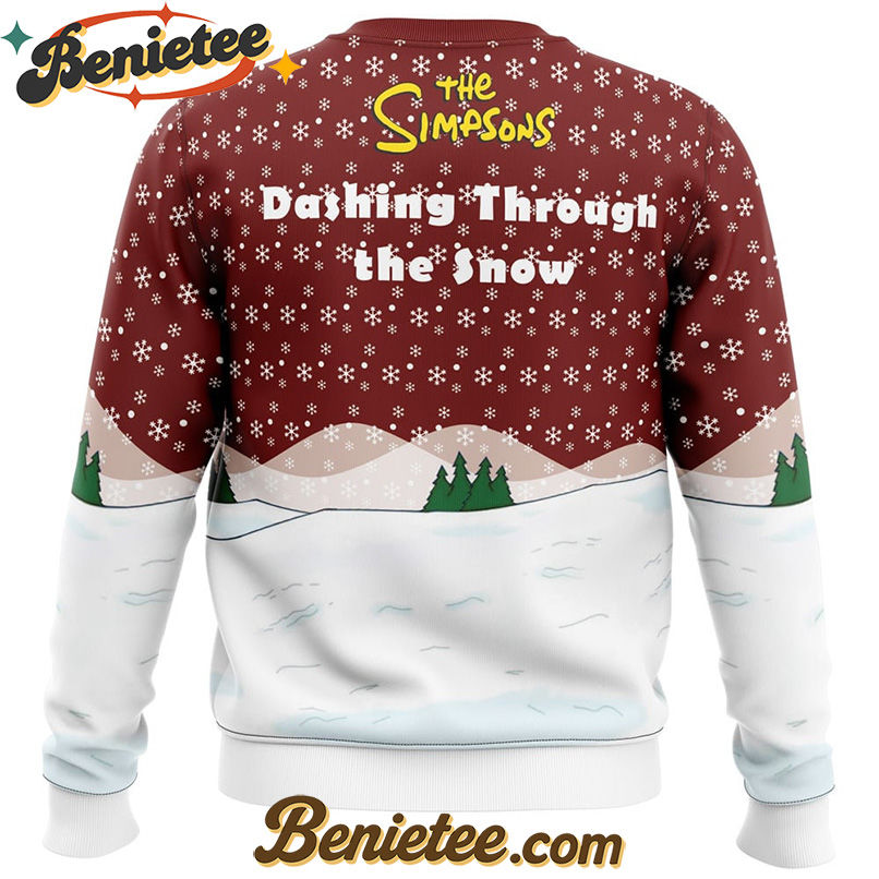 Dashing Through the Snow The Simpsons Ugly Christmas Sweater