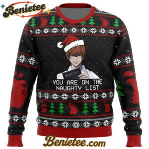Death Note Naughty List Ugly Christmas Sweater