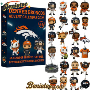 Denver Broncos Advent Calendar 2025 – 66th Anniversary Limited Edition Christmas Gift, Christmas Idea, Christmas Countdown Advent Calendar Gift Box with 24 Acrylic Ornaments
