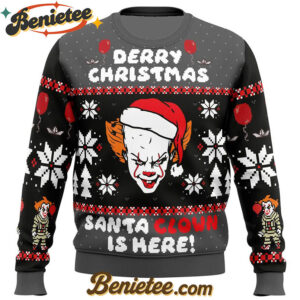 Derry Christmas Pennywise the Clown Ugly Christmas Sweater