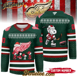 Detroit Red Wings - Premium NHL Peanuts Snoopy Hockey Jersey
