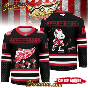 Detroit Red Wings - Premium NHL Peanuts Snoopy Hockey Jersey Ver 2