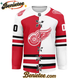 Detroit Red Wings - Premium NHL Personalized Split Color Hockey Jersey
