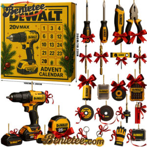 Dewalt Advent Calendar, Christmas Countdown Advent Calendar Gift Box with 24 Acrylic Ornaments