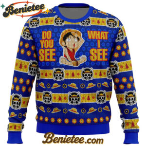 Do You See What I See Monkey D Luffy One Piece Ugly Christmas Sweater