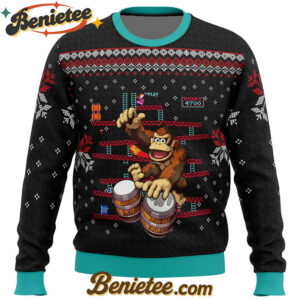 Donkey Kong Drums Ugly Christmas Sweater