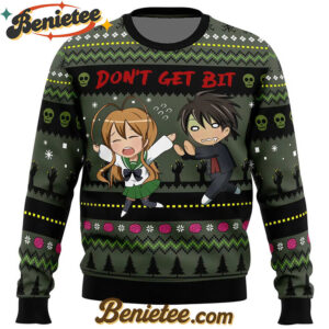 Don't Get Bit High School of the Dead Ugly Christmas Sweater