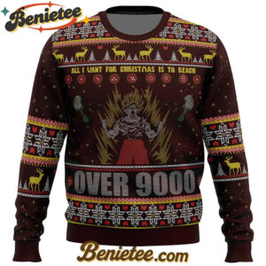 Dragon Ball Z Goku Over 9000 Dragon Ball Z Ugly Christmas Sweater
