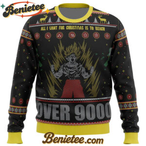 Dragon Ball Z Goku Over 9000 Ugly Christmas Sweater