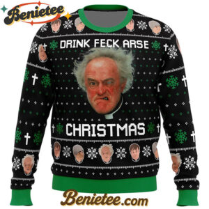 Drink Feck Arse Father Ted Ugly Christmas Sweater