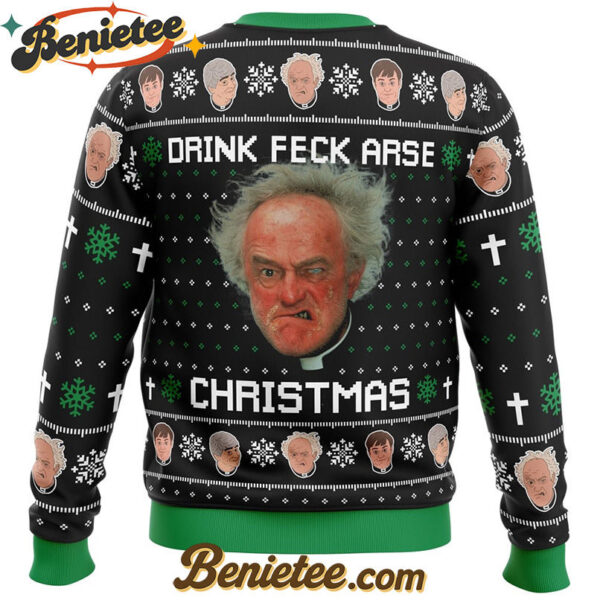 Drink Feck Arse Father Ted Ugly Christmas Sweater