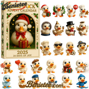 Duck Advent Calendar 2025, Christmas Countdown Advent Calendar Gift Box with 24 Acrylic Ornaments