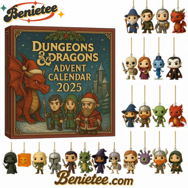 Dungeons Dragons Advent Calendar 2025, Christmas Countdown Advent Calendar Gift Box with 24 Acrylic Ornaments