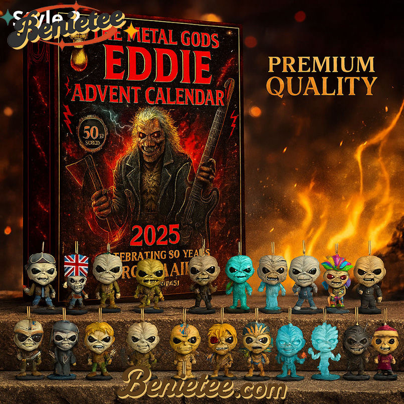 Eddie Iron Maiden Advent Calendar 2025, Christmas Countdown Advent Calendar Gift Box with 24 Acrylic Ornaments